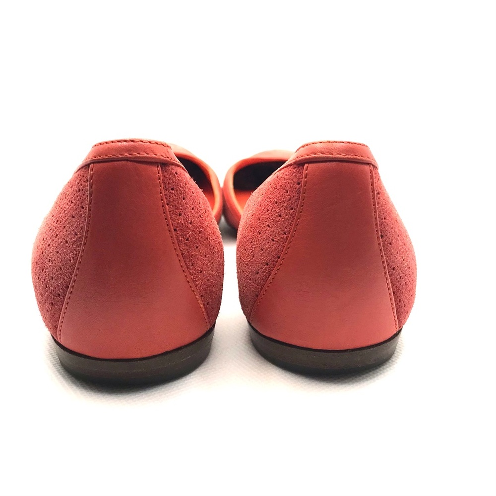 BOTTEGA VENETA ORANGE SUEDE D'ORSAY HALF VAMP PERFORATED FLATS (35) - Picture 7 of 13